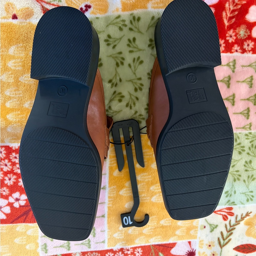 ❤️Time&Tru Women's Backless Loafer Size 10 NWT MemoryFoam 
 Brown&Gold Horsebit - Picture 8 of 9